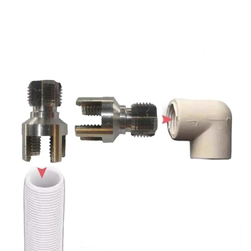 Профессиональный инструмент для нарезания резьбы на водопроводных трубах Насадка на дрель Для труб 1/2" и 3/4" Шестигранный хвостовик Изготовлен из углеродистой стали