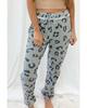 Leopard Print Drawstring High Waist Jogger Pants