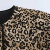 Parkas Leopard Winter Coats Woman Vintage Animal Print Quilted Jacket Women Autumn Long Sleeve Padded Jacket Short Coats