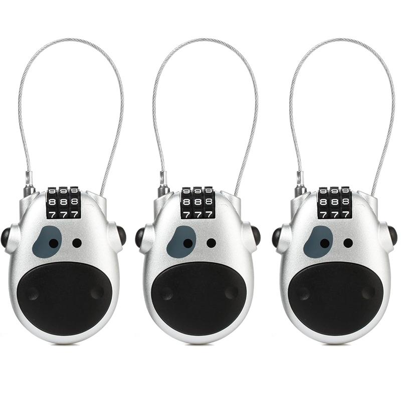 Кабельный кодовый замок Регулируемые кабельные кодовые замки 3-значный кодовый замок Защитный кабельный комбинированный стальной кабельный замок