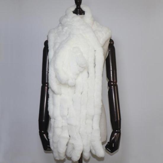 Зимний женский шарф-шаль ручной вязки из натурального меха кролика рекс, натуральный мягкий шарф из меха кролика рекс, женский длинный шарф из натурального меха, пончо