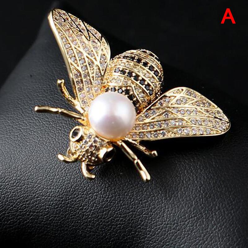Insect Series Brooch Delicate Little Bee Brooches Crystal Rhinestone Pin Jewelry