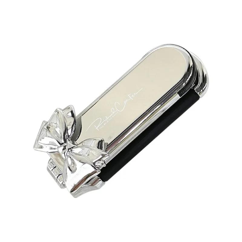 1 шт. Шикарная простая расческа для волос с зеркалами для женщин и девочек, модная серебристая расческа с бантом на воздушной подушке, портативная дорожная расческа для волос