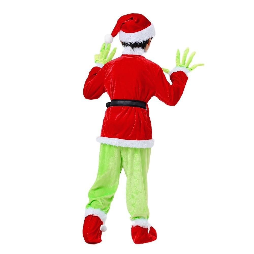 Fancy Elf Costume Green Furry Animals Party Dress Up New Santa Claus Costume Outfit Party Festival