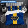 3PCS Boca Juniors Football Club Design Soft Bedding Set,Including 1pc Duvet Cover And 2pcs Pillowcases Perfect for Bedroom, Dormitory, Fan gift