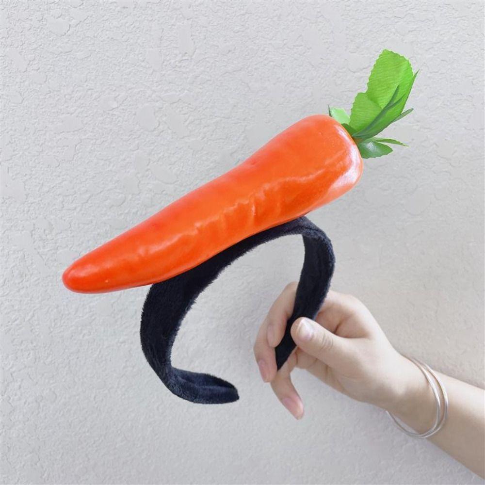 Морковная повязка на голову, овощной обруч для волос, мультяшные забавные резинки для волос, новые фруктовые повязки на голову