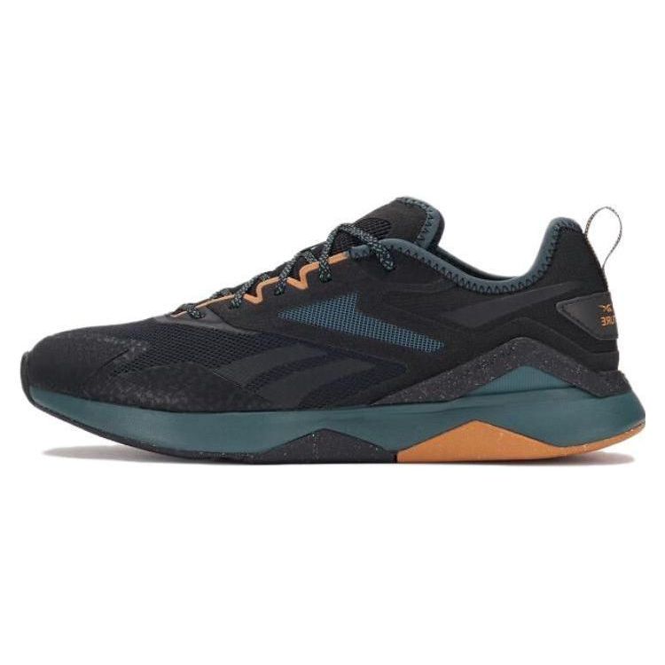 Reebok Nanoflex Легкие Удобные износостойкие дышащие низкие тренировочные кроссовки, Мужские Черно-оранжевые 100033332