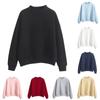 Cross-Border Solid Color Half-High Neck Sweatshirt – Custom Image Option Available