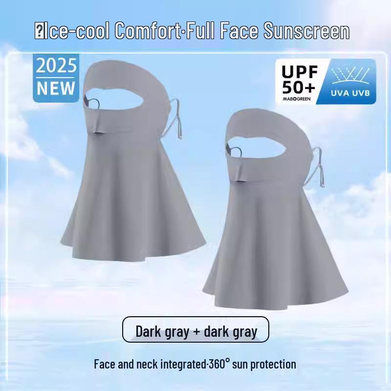 Женская маска-фейскини для защиты лица от УФ-лучей с защитой шеи - Летний солнцезащитный козырек в стиле 2025 года