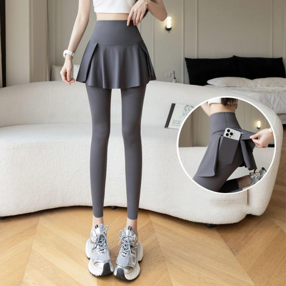 High Waist Elastic Leggings Side Pocket Sports Yoga Pants Fitness Legging  Tummy Control