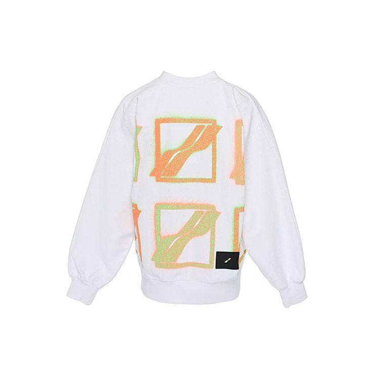 We11done Ss21 Logo All Over Print Pullover Sweatshirt Unisex sweatshirt White WD-TS1-21-510-U-WH