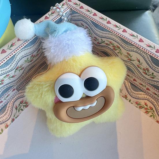 Yousheng Large Mouth Cartoon Doll Keychain Star Shape Macaron Color Keychain Bag Pendant Lucky Charm Resin Accessory