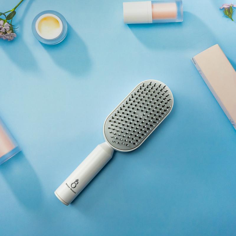 2024 New Arrivals 3d Air Cushion Airbag Massager Easy Clean Hairdressing Brush Quick Self Cleaning Hair Brush for Women One-key