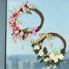 Easter Door Wreath Artificial Flower Easter Wreath Ornament Farmhouse Rustic Wreath Indoor Outdoor Spring Season Decoration For