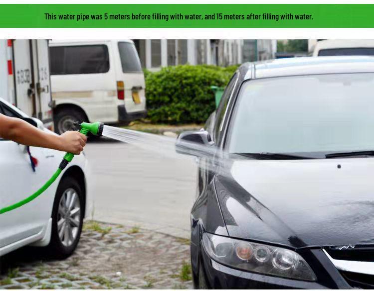 Expandable High-Pressure Retractable Water Hose & Garden/Car Wash Water Gun