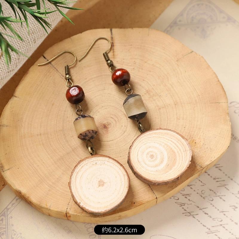 Оригинальные серьги Mori Plant Fruit, натуральные желуди, ручная работа, ретро-женские длинные серьги, этнический стиль, литературная и традиционная китайская медицина