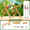 Bamboo Man Table Funny Toy with Weapon PK Battle Natural Bamboo Rope Controlled Fighter Board Game Funny