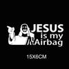 Fuel Tank Cap Sticker Jesus Is My Airbag Engraved Reflective Decals High Quality PVC Car Sticker Waterproof Sunproof