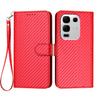 For Infinix Note 50x 5G Wallet Case with Strap Carbon Fiber Texture Leather Mobile Cover