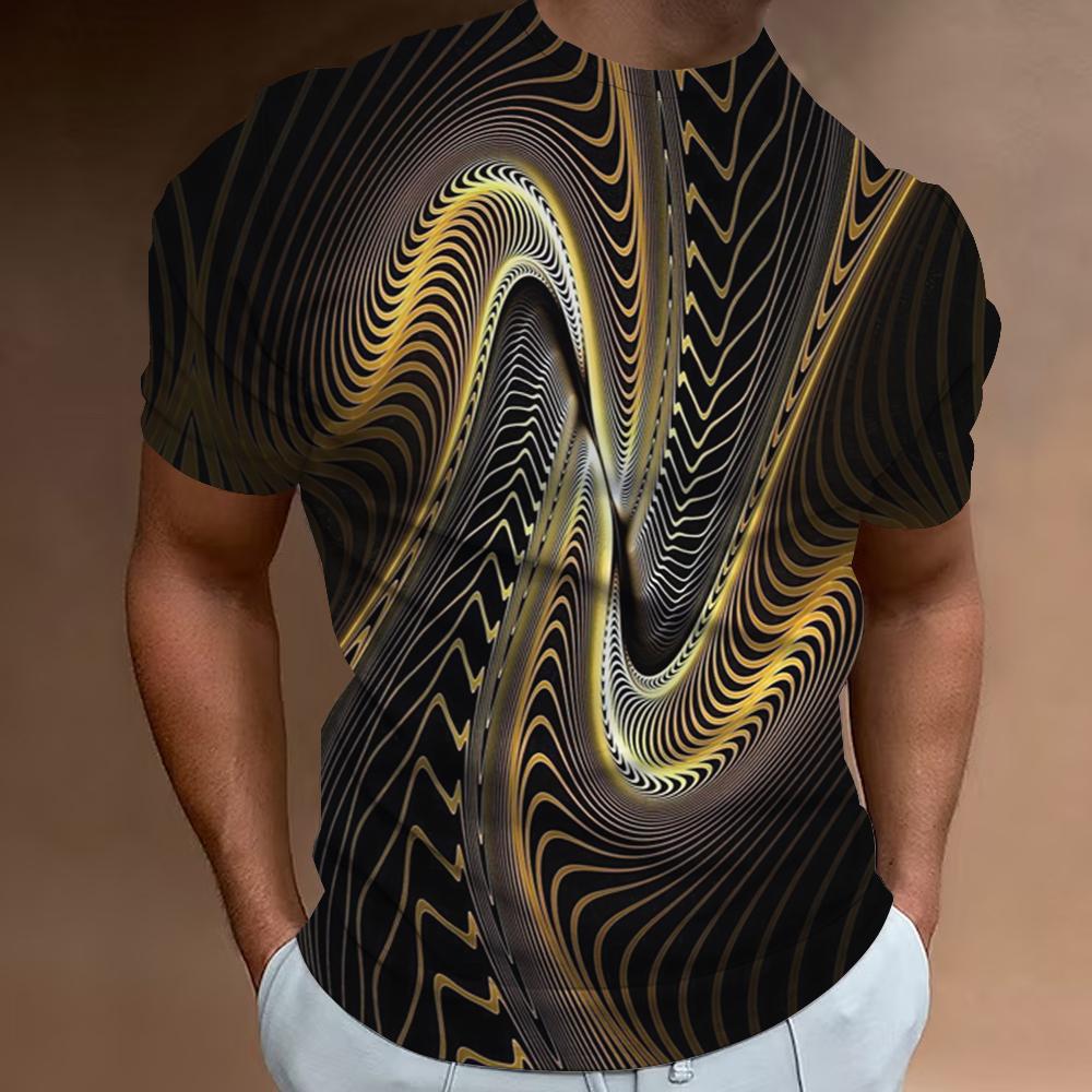 Мужская футболка с 3D-полосатым принтом, толстовка, топы, летние, с круглым вырезом, повседневная мужская облегающая одежда с короткими рукавами, дешевая одежда