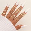 LETAPI Bohemian Vintage Heart Geometric Ring Set For Women Gold Color Boho Butterfly Pearl Hollow Leaves Rings Jewelry Gifts