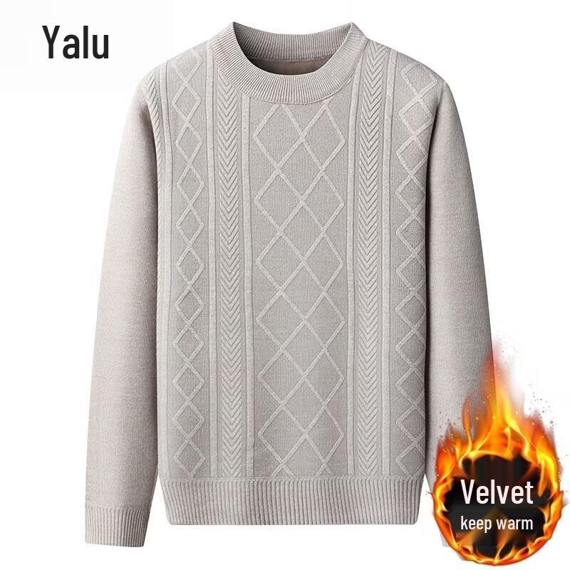 Мужской зимний термосвитер с флисовой подкладкой и круглым вырезом Yalu