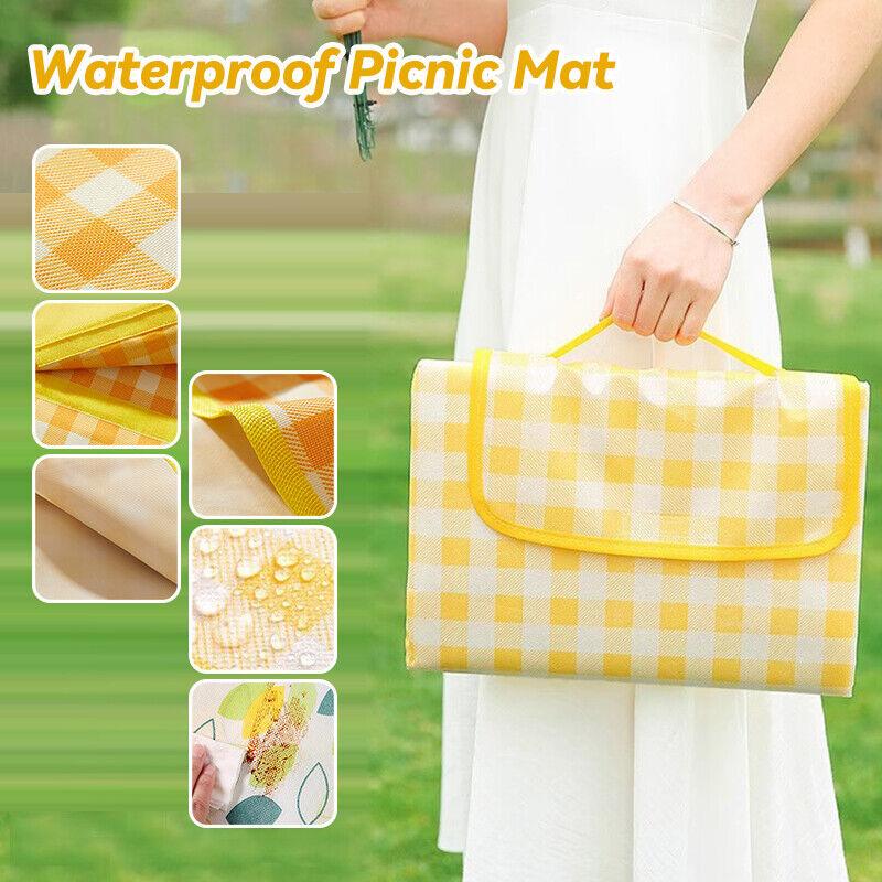 Outdoor Picnic Mat Waterproof Large 2x2.3m Folding Beach Blanket Portable Moistureproof Thickened for Camping and Spring Out