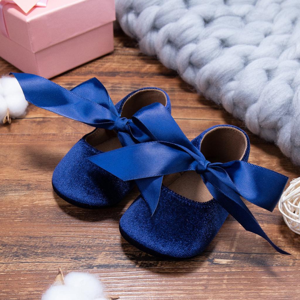 Velvet Ribbon Baby Shoes Princess Shoes Soft Sole Non Slip Walking Shoes Baby Shoes