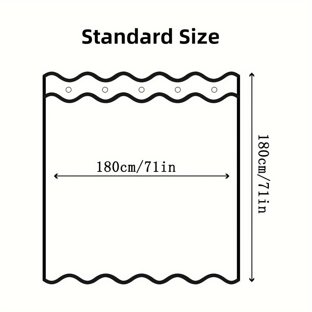 1 Raindrop Shower Curtain with Grey and White Water Drop Pattern. This Thickened Pure EVA Translucent Printed Bathroom Curtain Measures 72x72 Inches