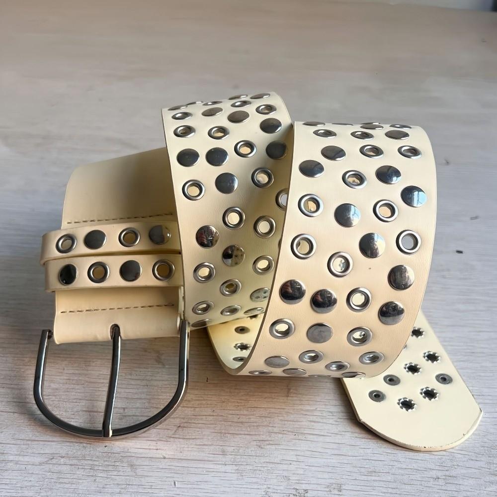Heavy-Duty Design Punk Studded Belt Versatile Retro-style Decorative Belt Rivet Wide Belt Cosplay
