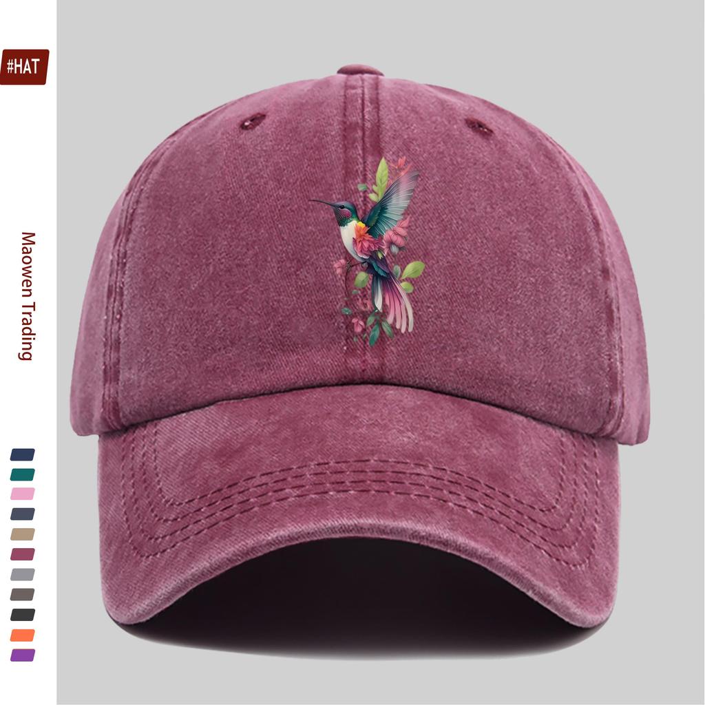 pc Hummingbird Print Trucker Cap Suitable for Spring Summer Fall Travel Adjustable Buckle Strap Lightweight Baseball Hat with
