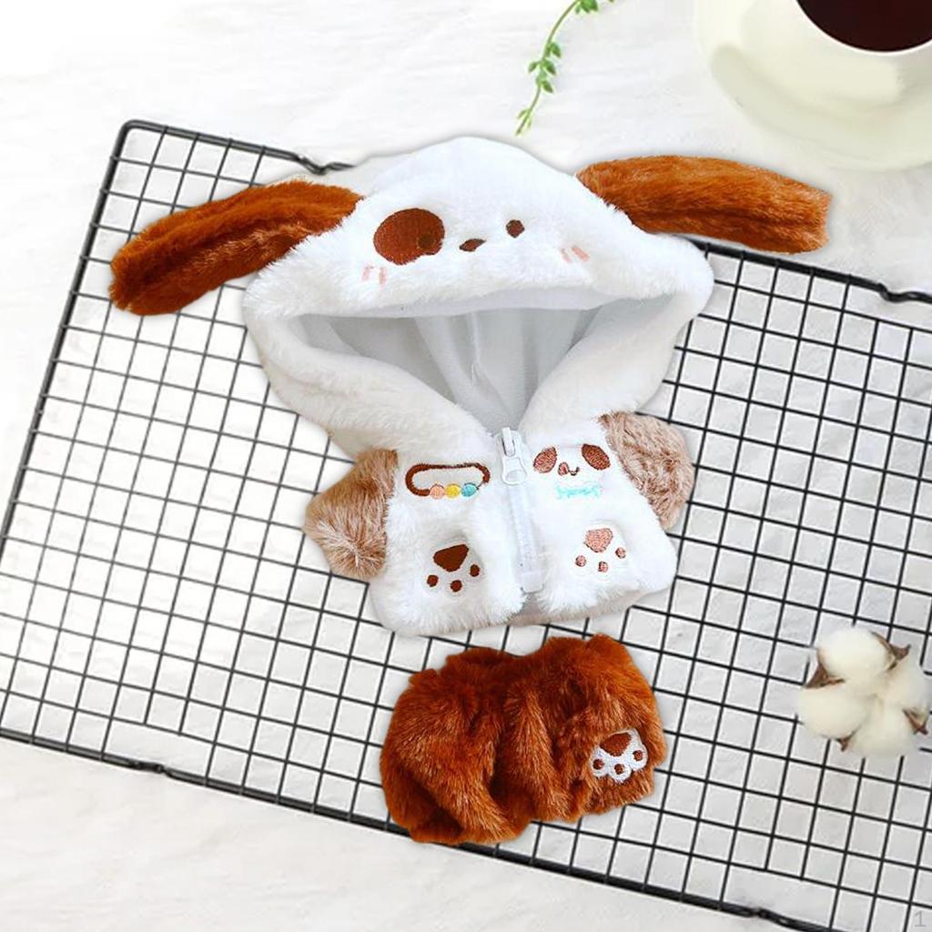 20 см / 7,8 дюйма плюшевая кукольная одежда, комплект из пальто и брюк на молнии, ручная работа, нарядная одежда