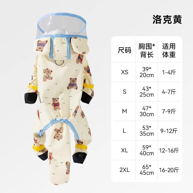 Pet Dog Raincoat With Reflective Stripes Windproof Waterproof Full-Body Cover Small To Medium Dogs
