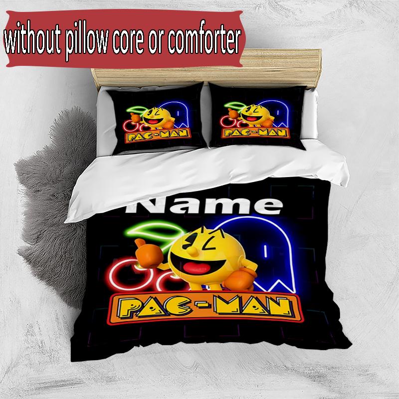 3pcs Duvet Cover Set (1*Duvet Cover + 2*Pillowcase, Without Core), Custom Name PAC Pattern Bedding Set, Home Bedroom Decor Gift
