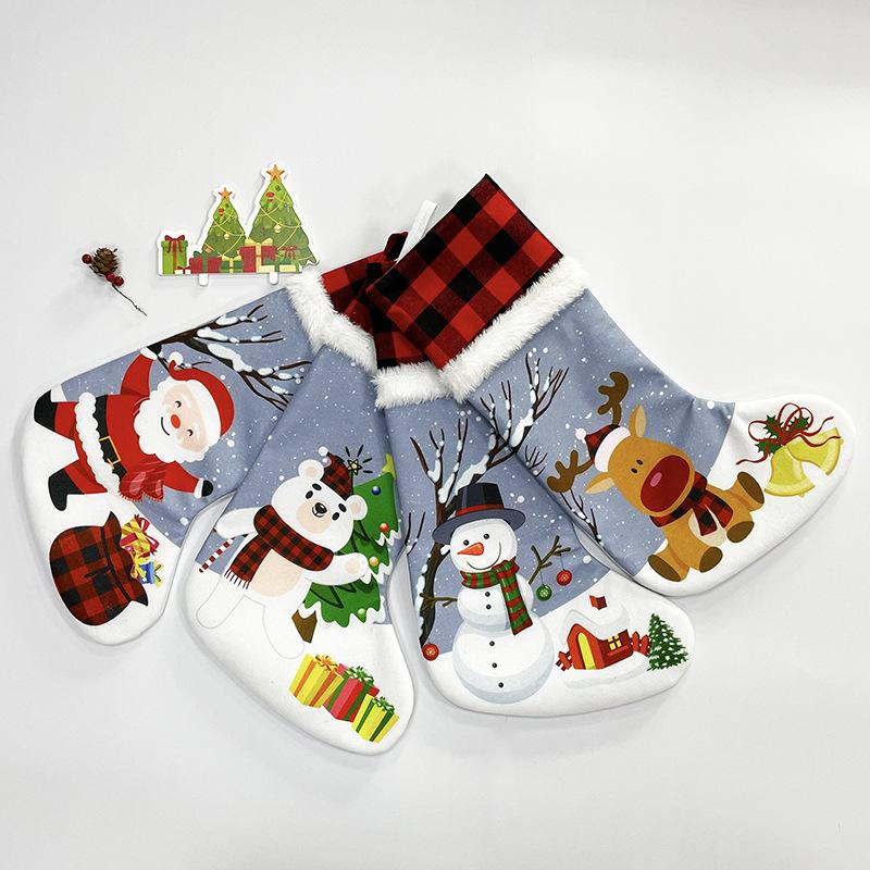 Christmas decorations, Christmas socks, gift bags, Christmas pendants, candy bags, old man, snowman, deer, Christmas socks