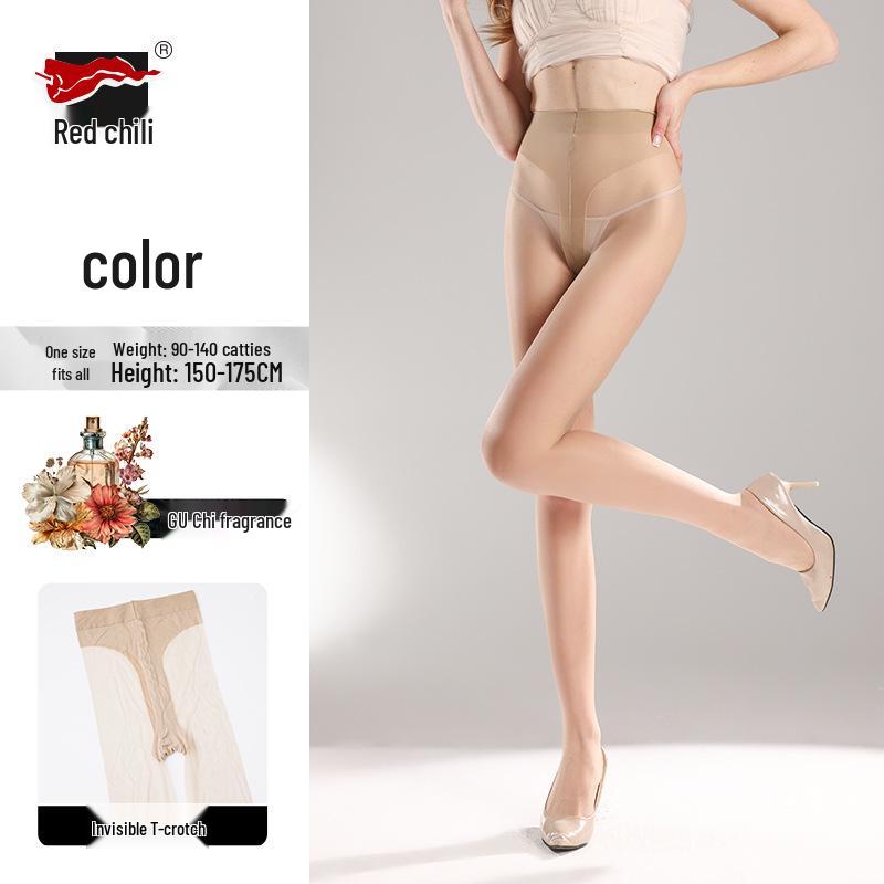 Тонкие чулки из шелка, устойчивые к зацепкам, красного цвета: Сексуальные легкие колготки для женщин