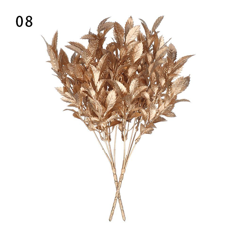 Plant Christmas Ornament Artificial Plant Gold Silver Simulation Leaf Christmas Artificial Flower