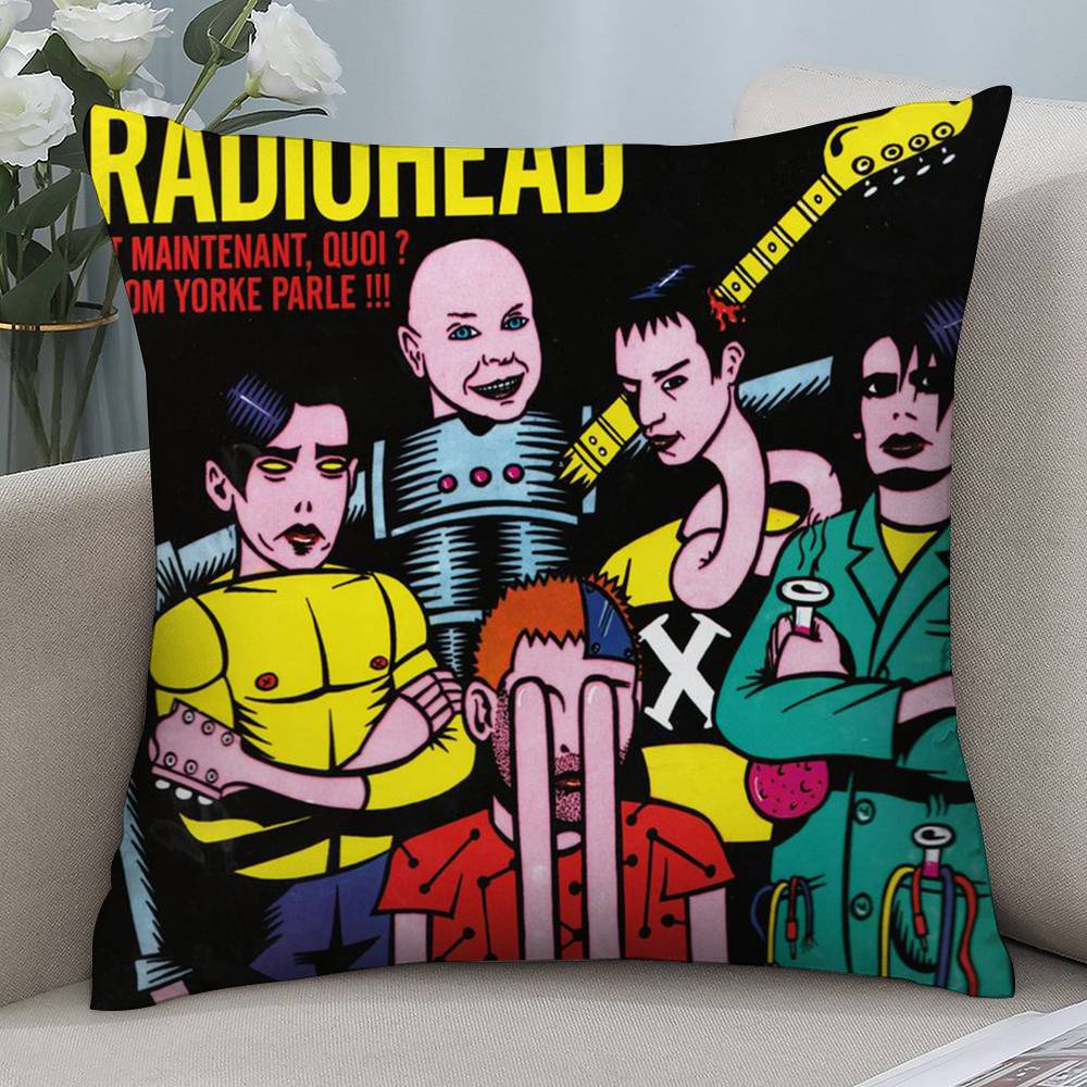 Рок R-Radiohead Наволочка Короткий плюш Двусторонняя печать Квадратные наволочки для диванных подушек Домашний декор подушек для дивана