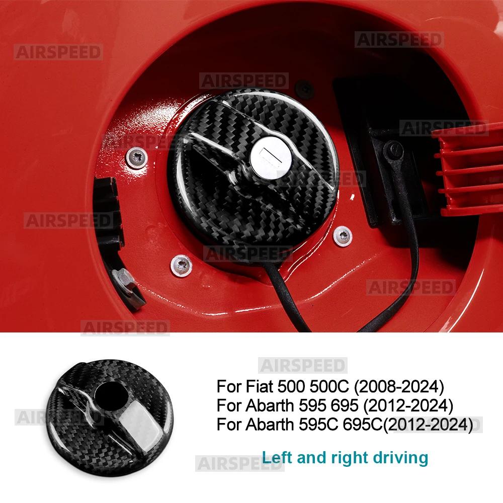 Real Dry Carbon Fiber Fuel Tank Cap Trim for Fiat 500 500C 2008-2024 Abarth 595 595C 695 695C 2012-2024