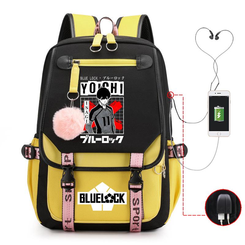 Blue Prison Anime School Bag College Wind Large Capacity Middle School Student Usb Backpack