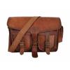 18 In Goat Leather Messenger Bag Laptop Satchel Office College Shoulder Bags