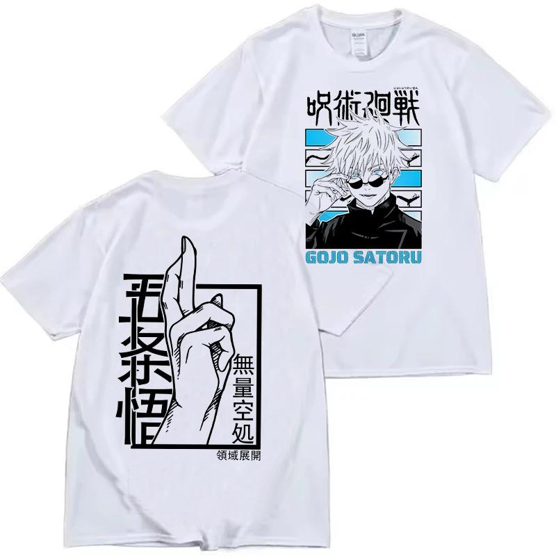 Японская аниме-футболка Jujutsu Kaisen для женщин, унисекс, унисекс, футболки с рисунком Gojo Satoru, женская мода, повседневная футболка, футболка унисексga