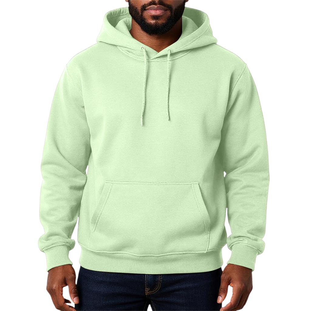 Men's Solid Color Adding Fleece Loose Hooded Hood Hoodie