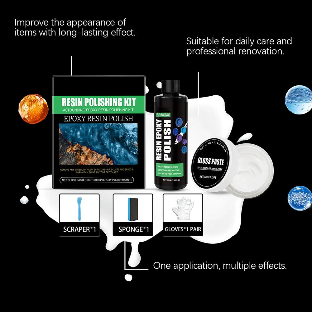 Набор для полировки эпоксидной смолы, Профессиональный, для реставрации искусства, Удаление пятен, Восстановление царапин, Инструмент для создания глянцевой поверхности