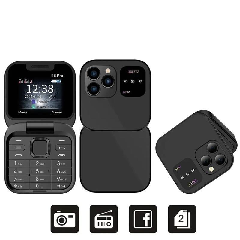 I16 PRO складной мини мобильный телефон 2G две SIM-карты быстрый набор Magic Voice экран 1,77'' разъем 3,5 мм раскладной сотовый телефон Type-C
