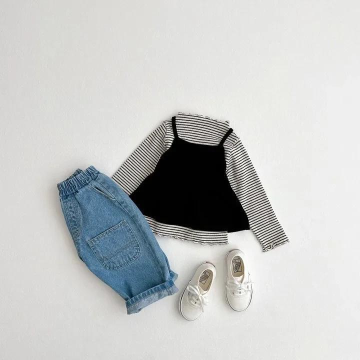 Осенне-зимняя детская футболка с длинными рукавами Wood Ear Edge для девочек, хлопковый лыжный костюм для девочек, универсальный топ, детская одежда