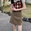 2024 Spring Women's High Waist Slim A-Line Skirt with Fashionable Hip Design and Casual Slit