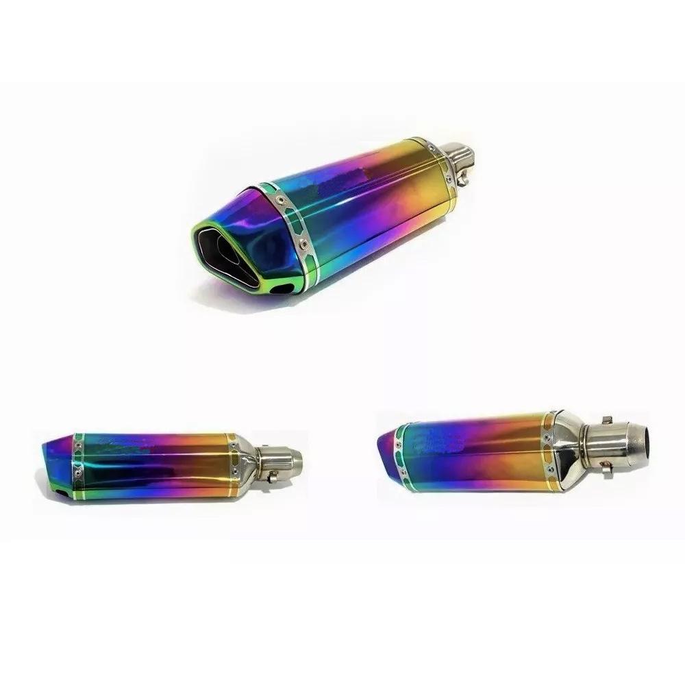 Compatible Exhaust Pipe for Huanglong 600, Little Ninja 250, Yongyuan 350R25/R3, Colorful Hexagonal Scorpion Design