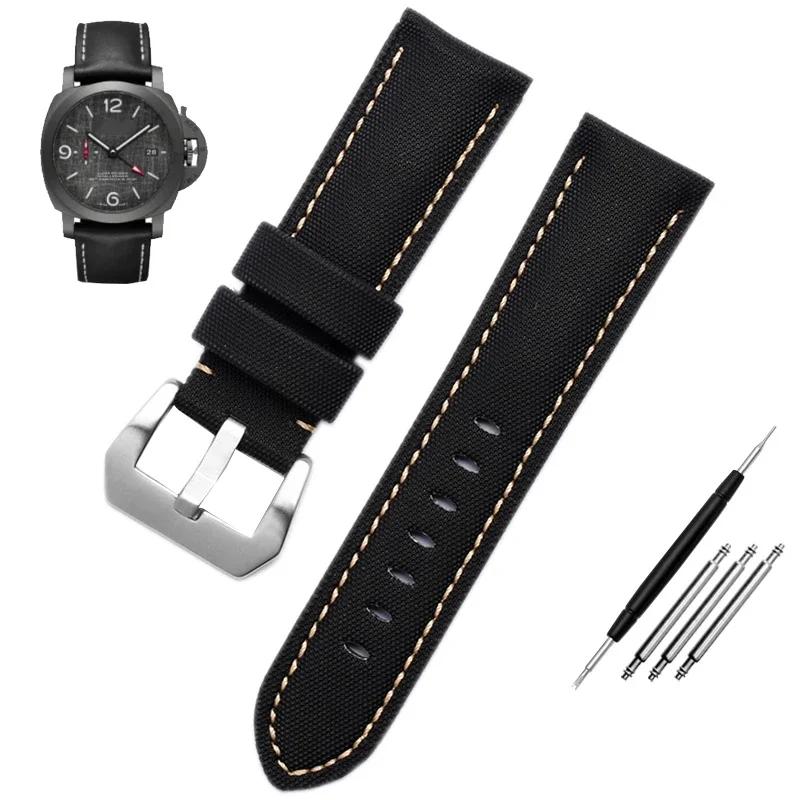 Нейлоновый ремешок для часов из углеродного волокна для Panerai PAM1661 441 watch GT2 Magic2 BELL ROSS 22/24/26MM Сине-черный ремешок браслет для часов