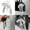 Imitation Pearls Bowknot Keychain Butterfly Knot Pendant for Women Handbags and Backpacks Colorful Key Chain Ornament